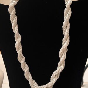 Elegant White Beaded Necklace